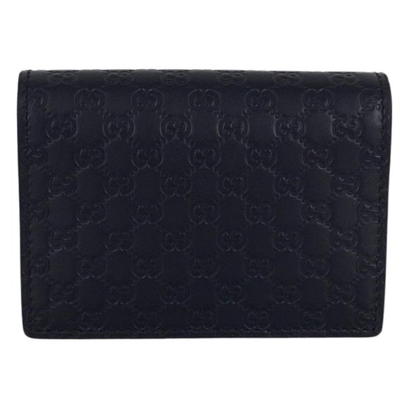 Gucci Women’s Card Holder & Coin Zipper Microguccisima GG Navy Blue DM30